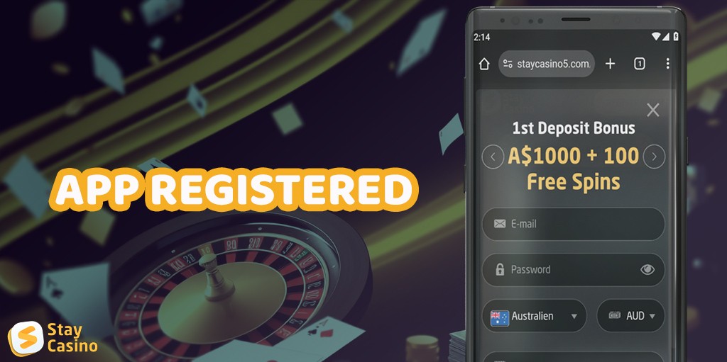 In the StayCasino mobile app, the process of registering a new account will take a couple of minutes.