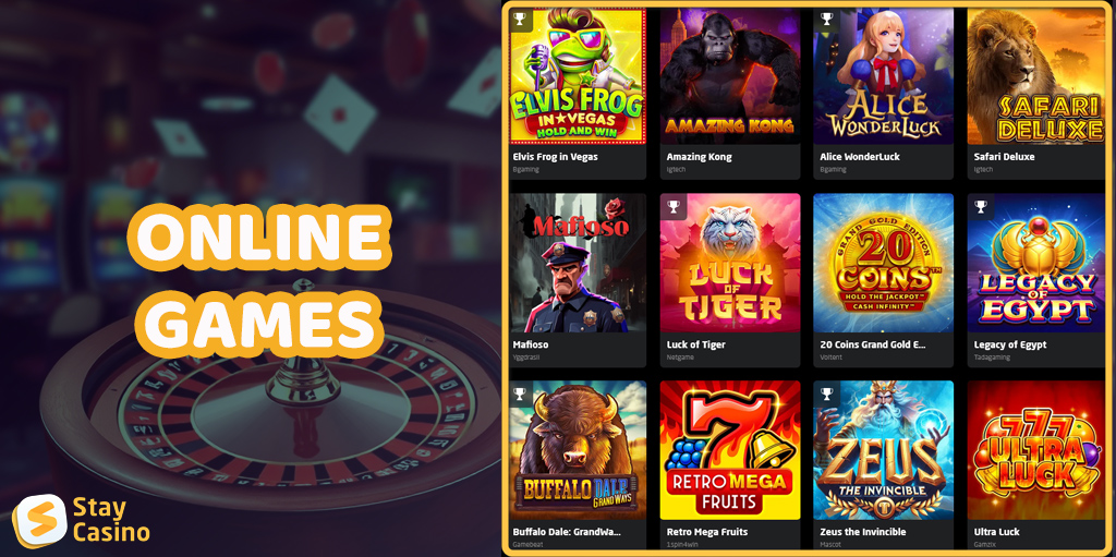 The widest selection of providers and games is presented on the Stay Casino website.