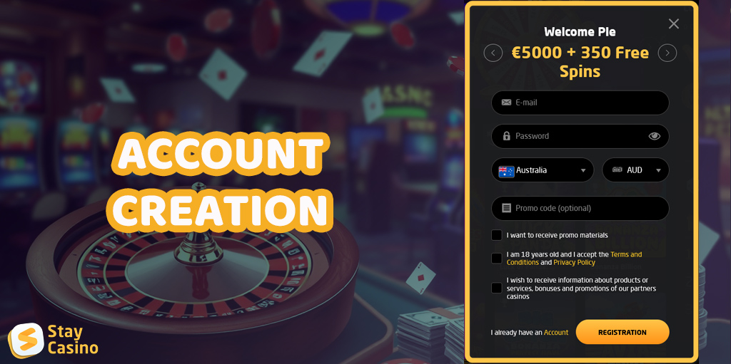 Registering on the Stay Casino website is as easy as 1, 2, 3.