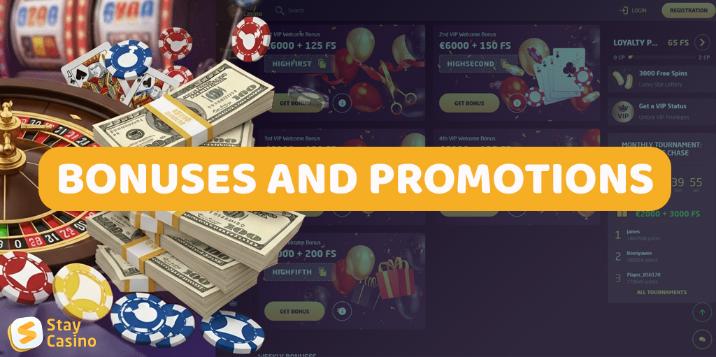 Full list of bonuses and promotions from Stay Casino.